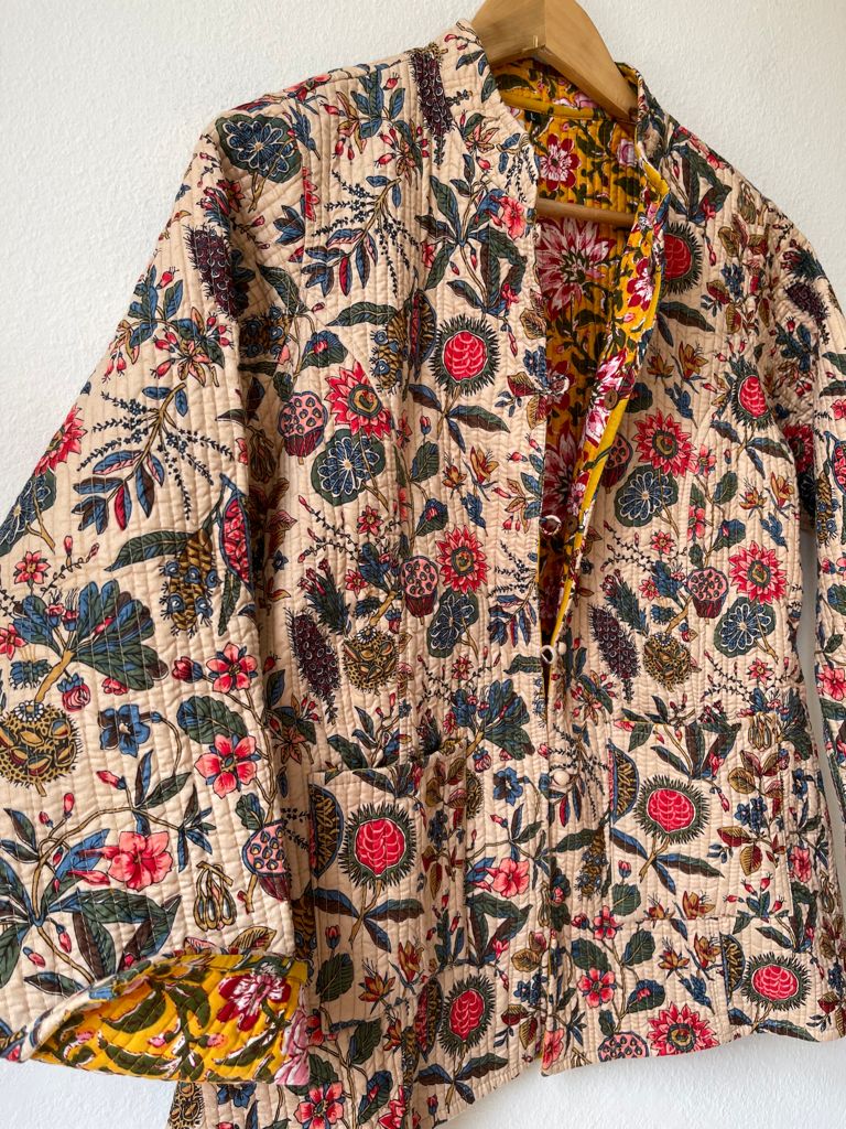 Block Print Quilted Reversible Jacket