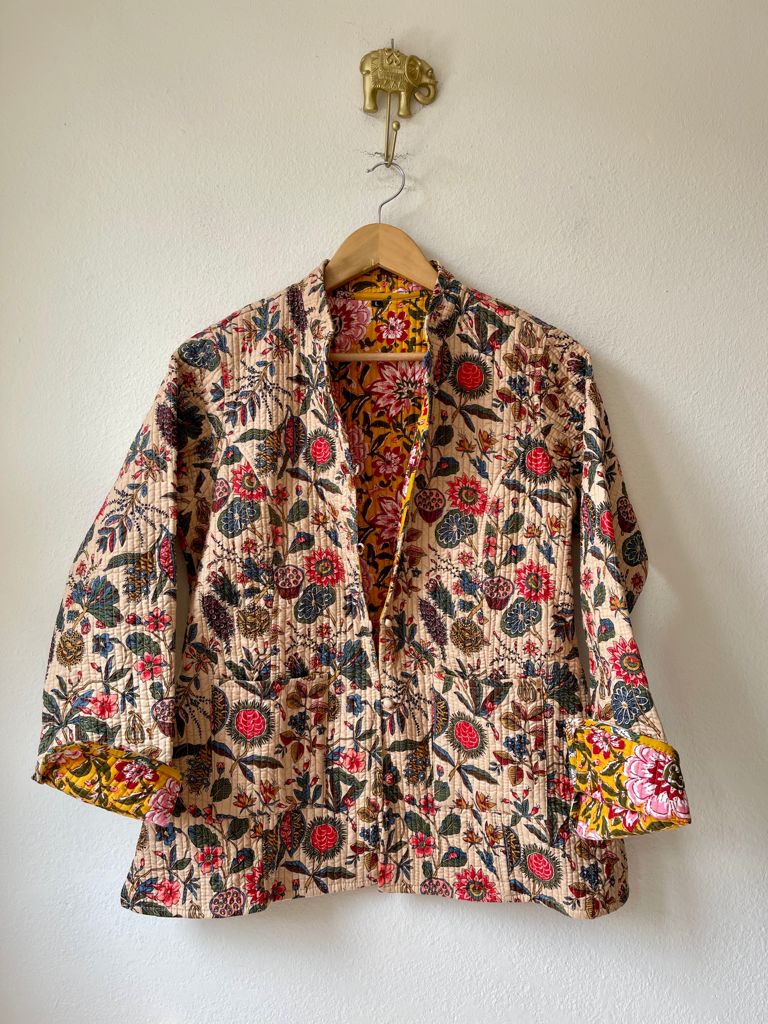 Block Print Quilted Reversible Jacket