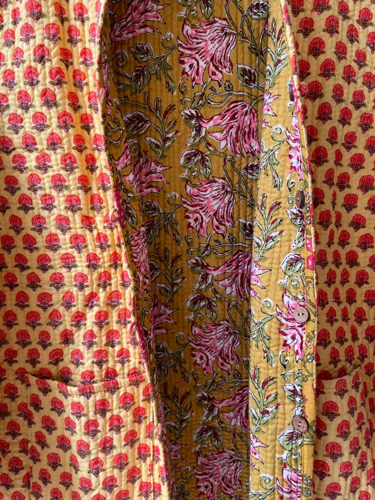 Block Print Quilted Reversible Jacket