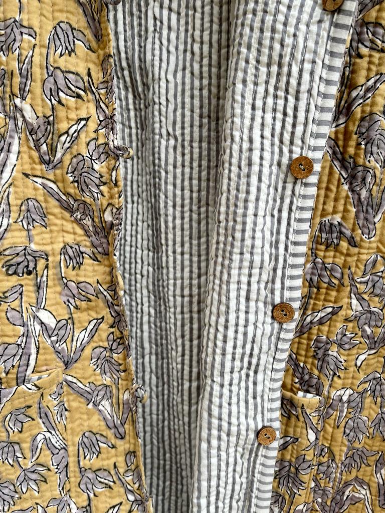 Block Print Quilted Reversible Jacket