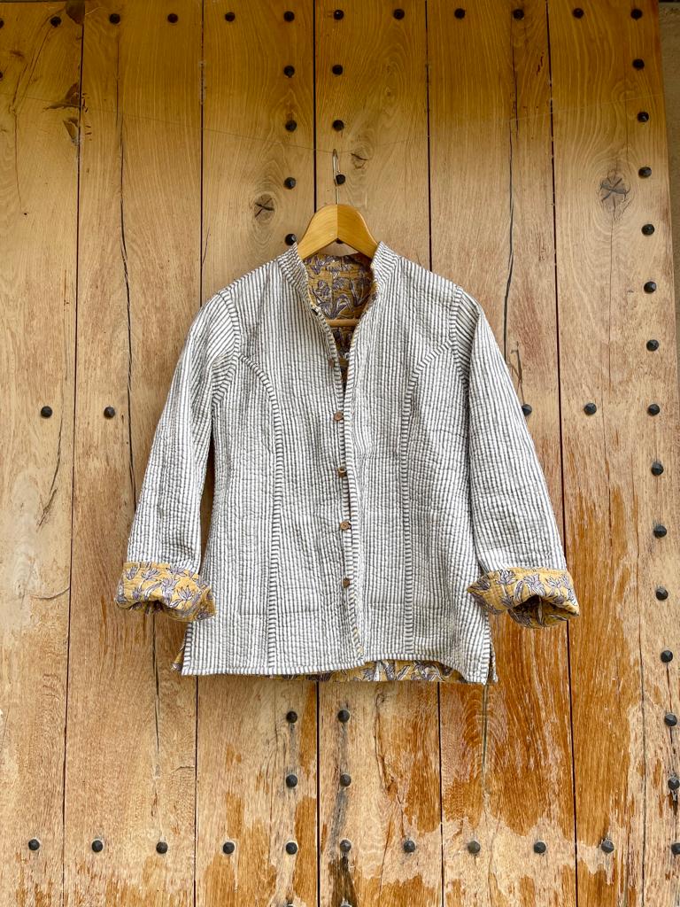Block Print Quilted Reversible Jacket