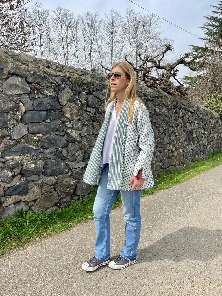Block Print Quilted Reversible Kimono