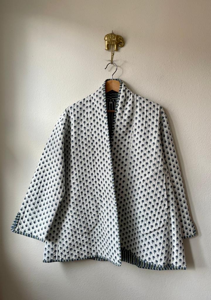 Block Print Quilted Reversible Kimono