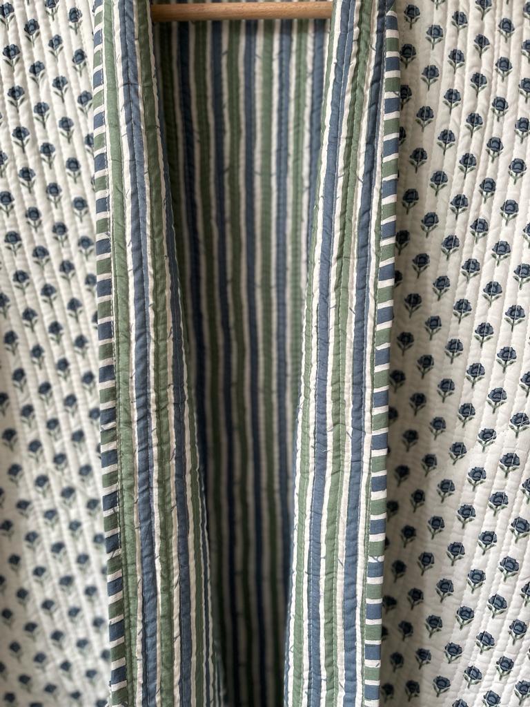 Block Print Quilted Reversible Kimono