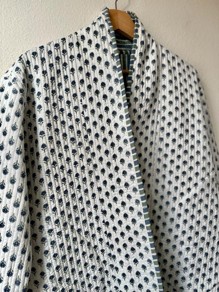 Block Print Quilted Reversible Kimono