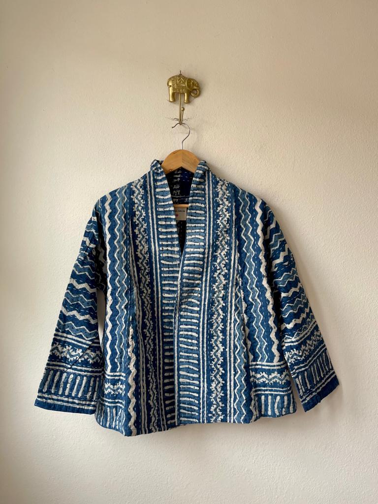 Short Kantha Kimono Jacket