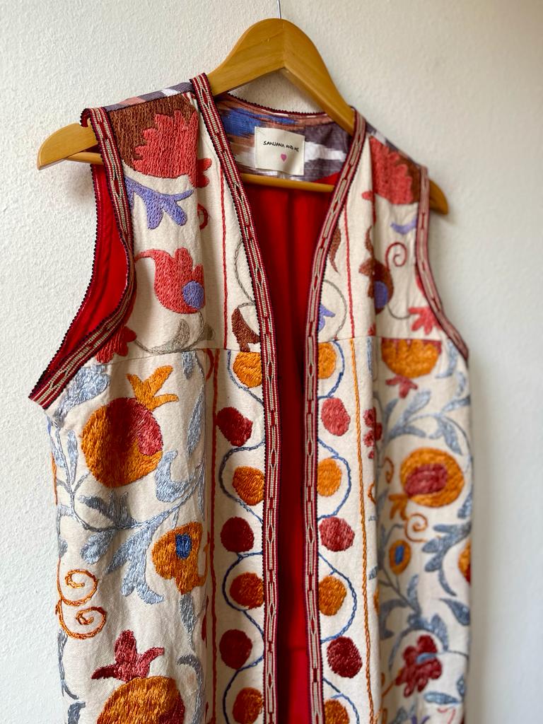 Ikat + Suzani vest