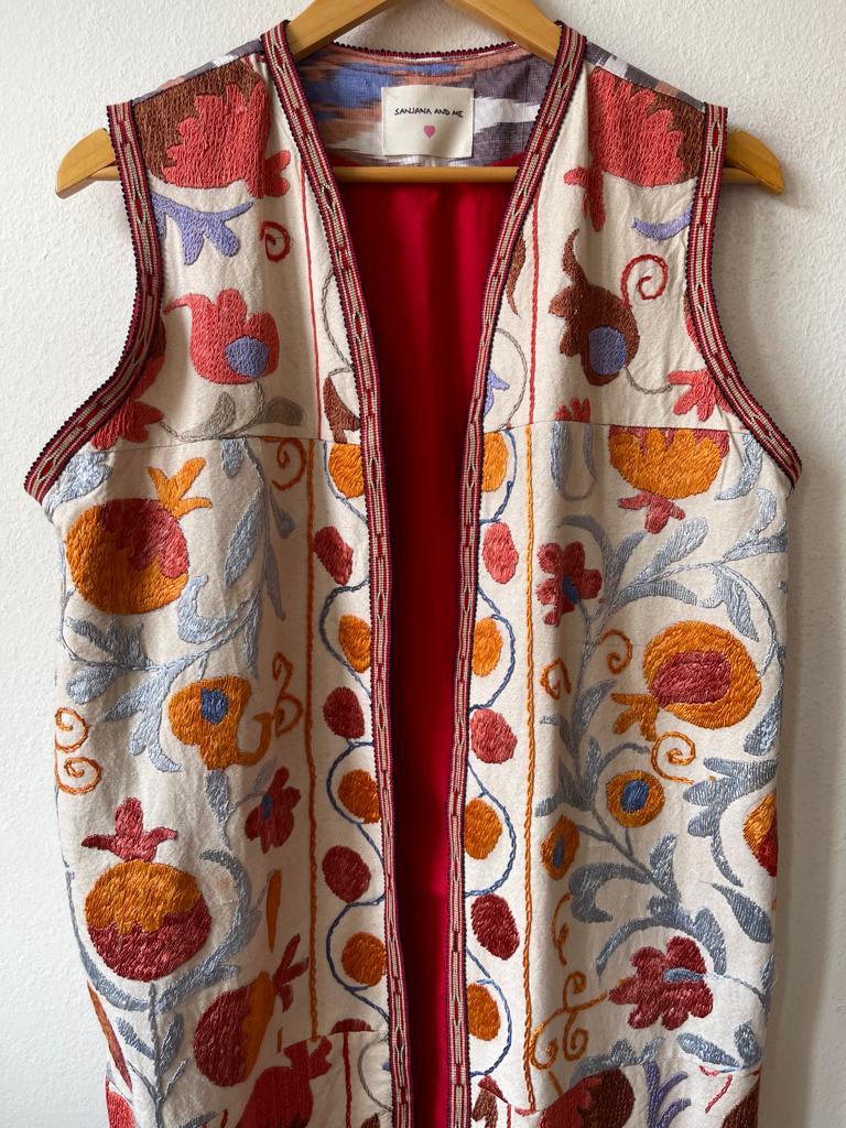 Ikat + Suzani vest