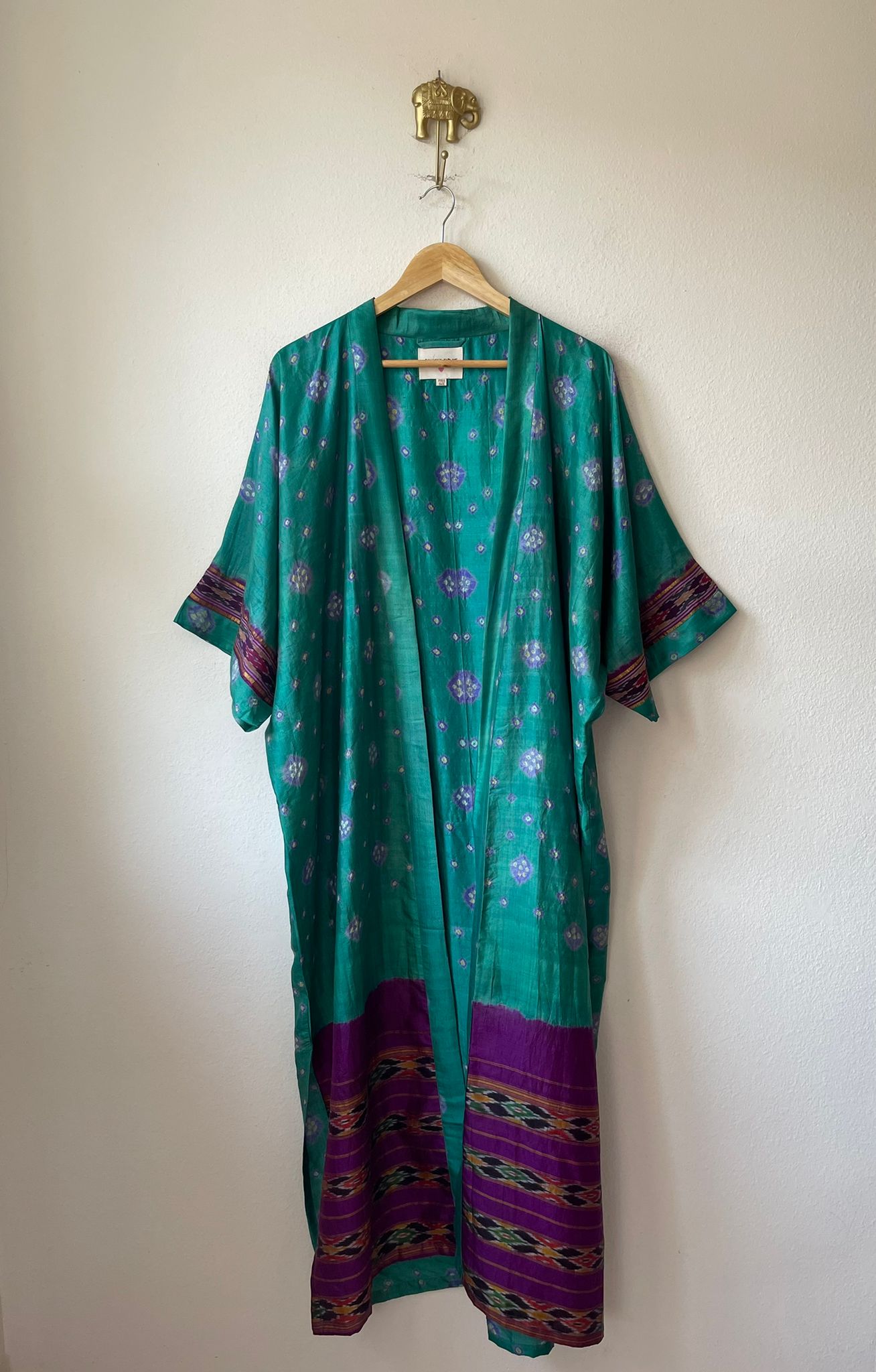 Silk tie dye kimono