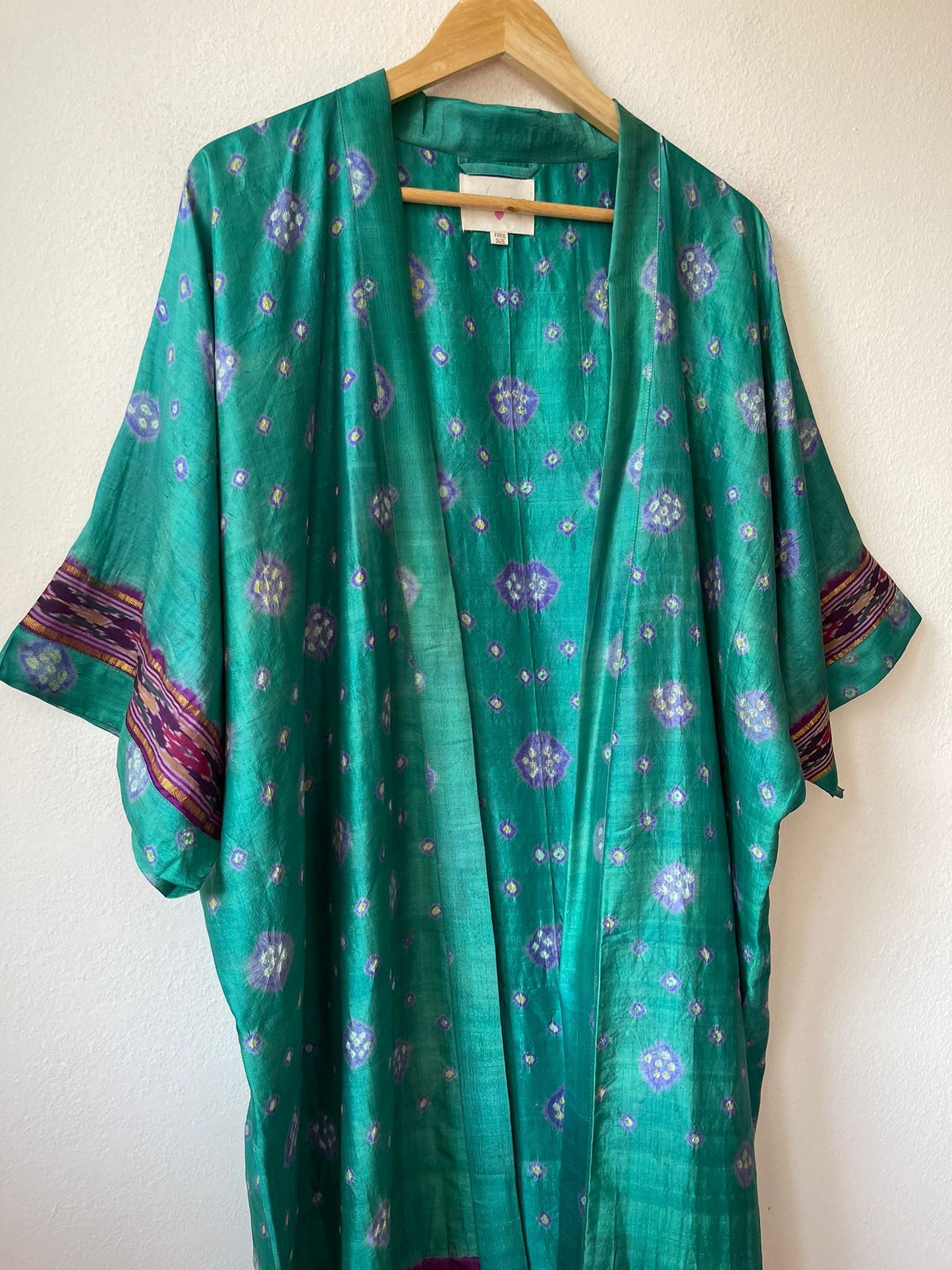 Silk tie dye kimono