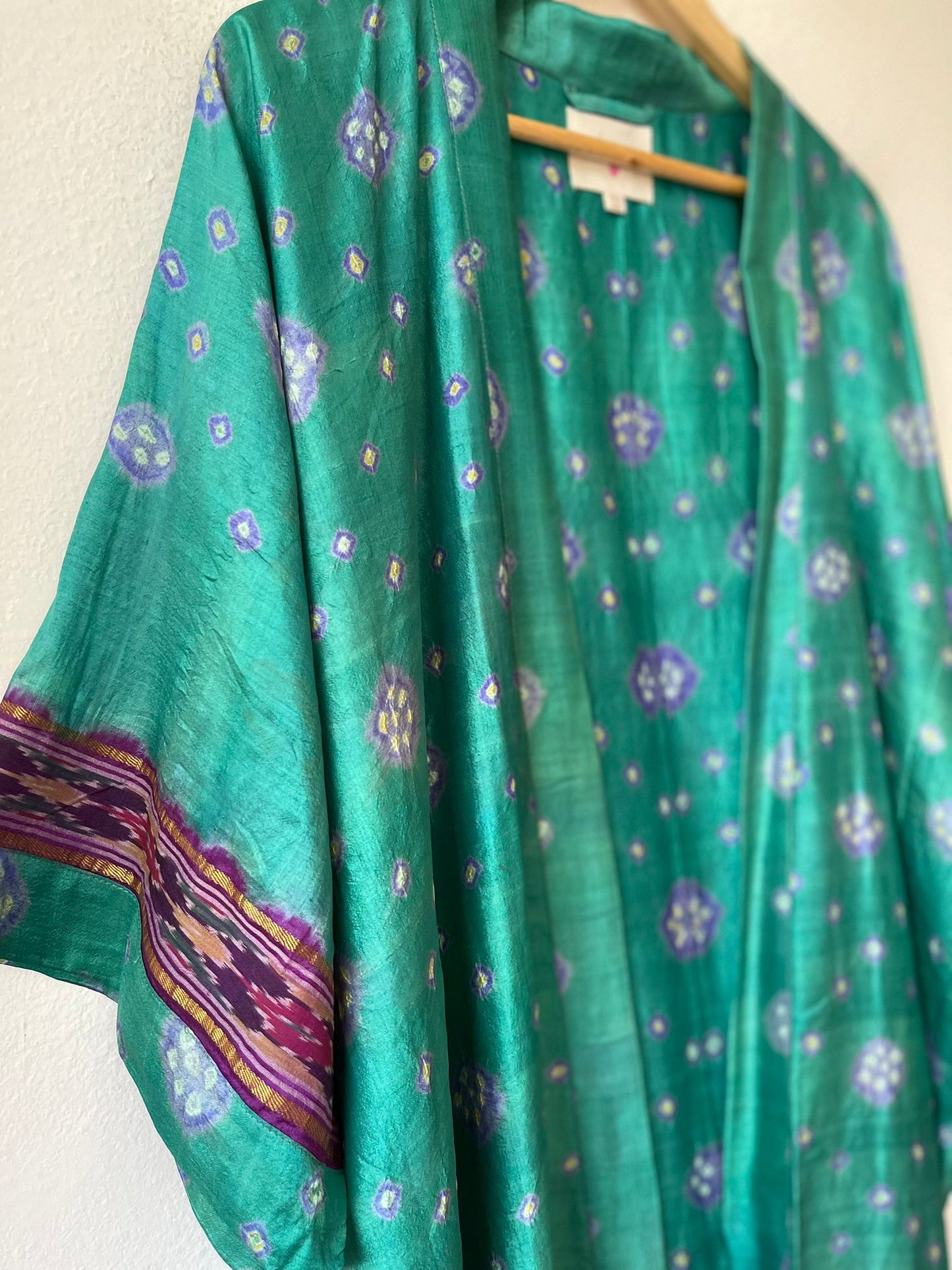 Silk tie dye kimono