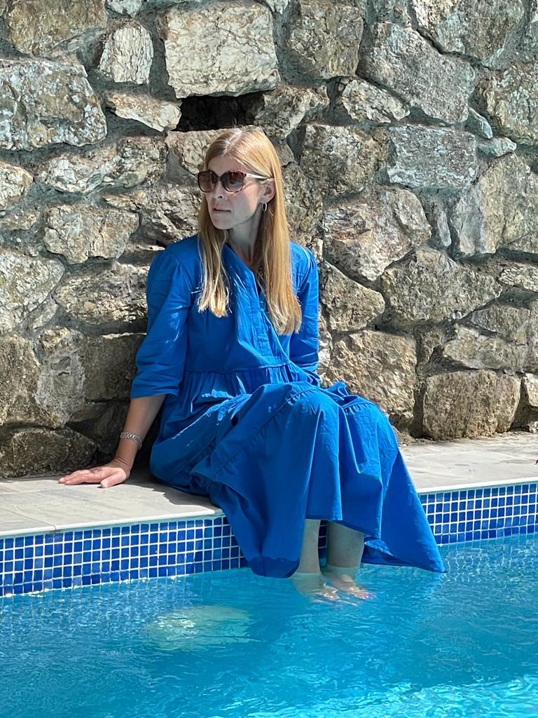 Indira Plain Blue Dress
