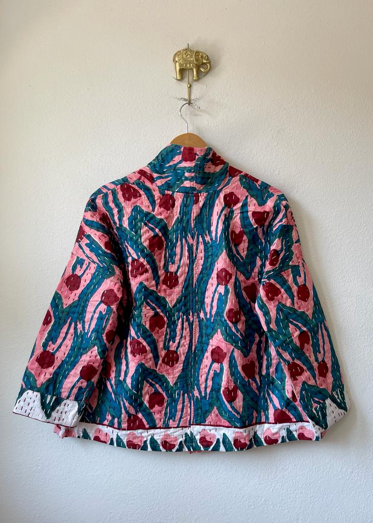 Short Kantha Kimono Jacket