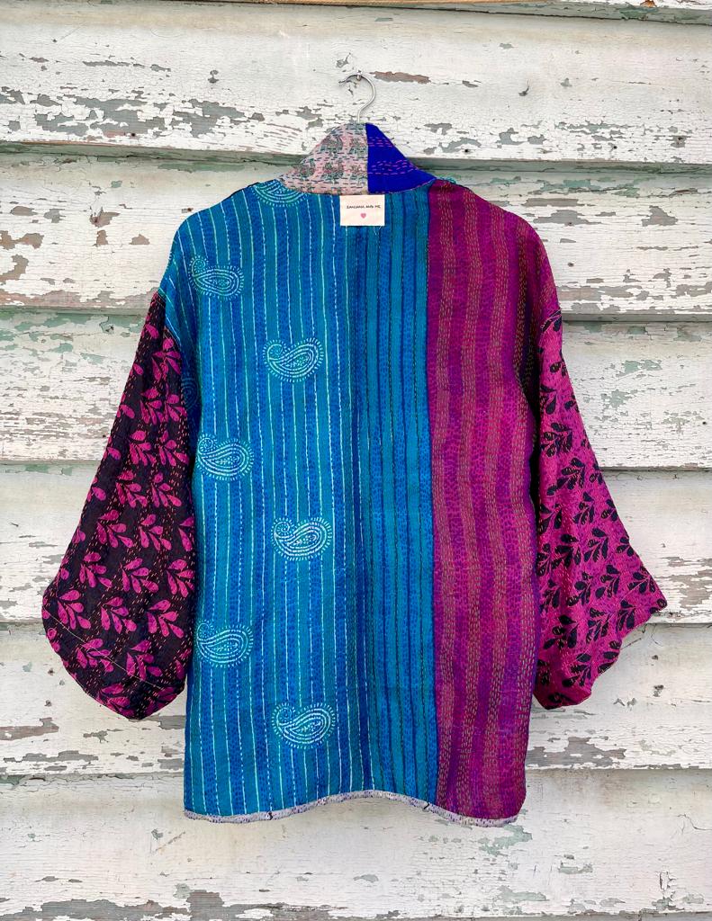 Silk vintage kantha kimono