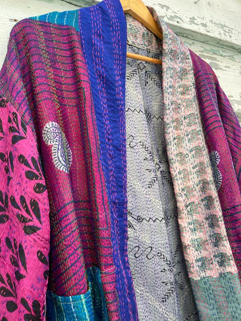 Silk vintage kantha kimono