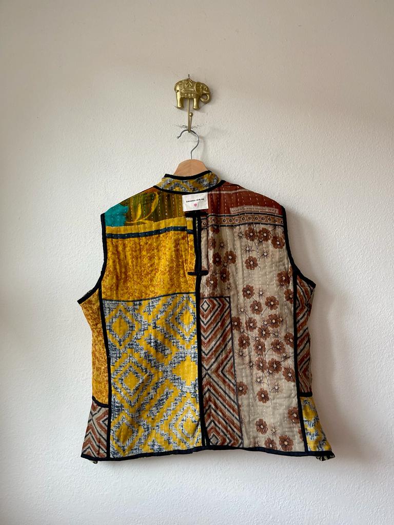 Vintage kantha reversible vest