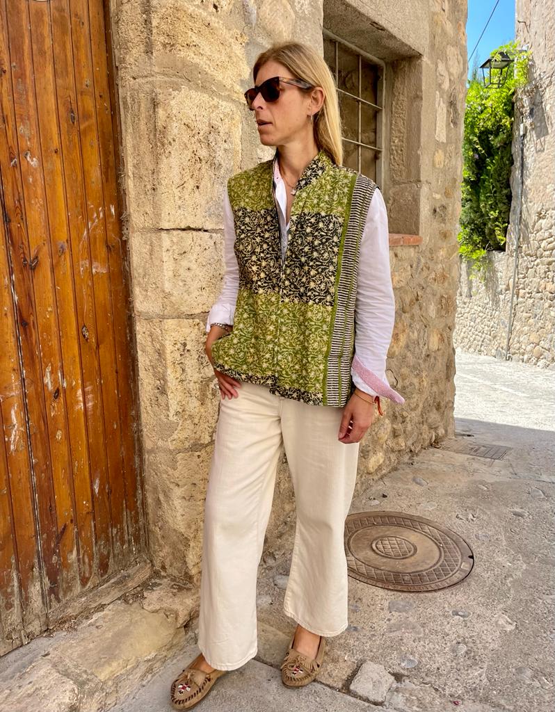 Vintage kantha reversible vest