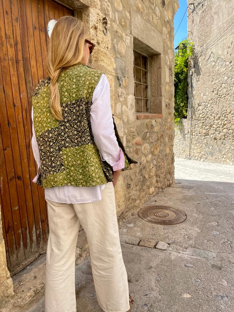 Vintage kantha reversible vest