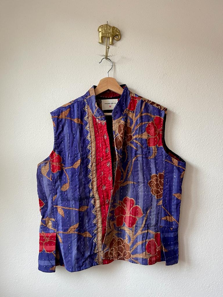 Vintage kantha reversible vest