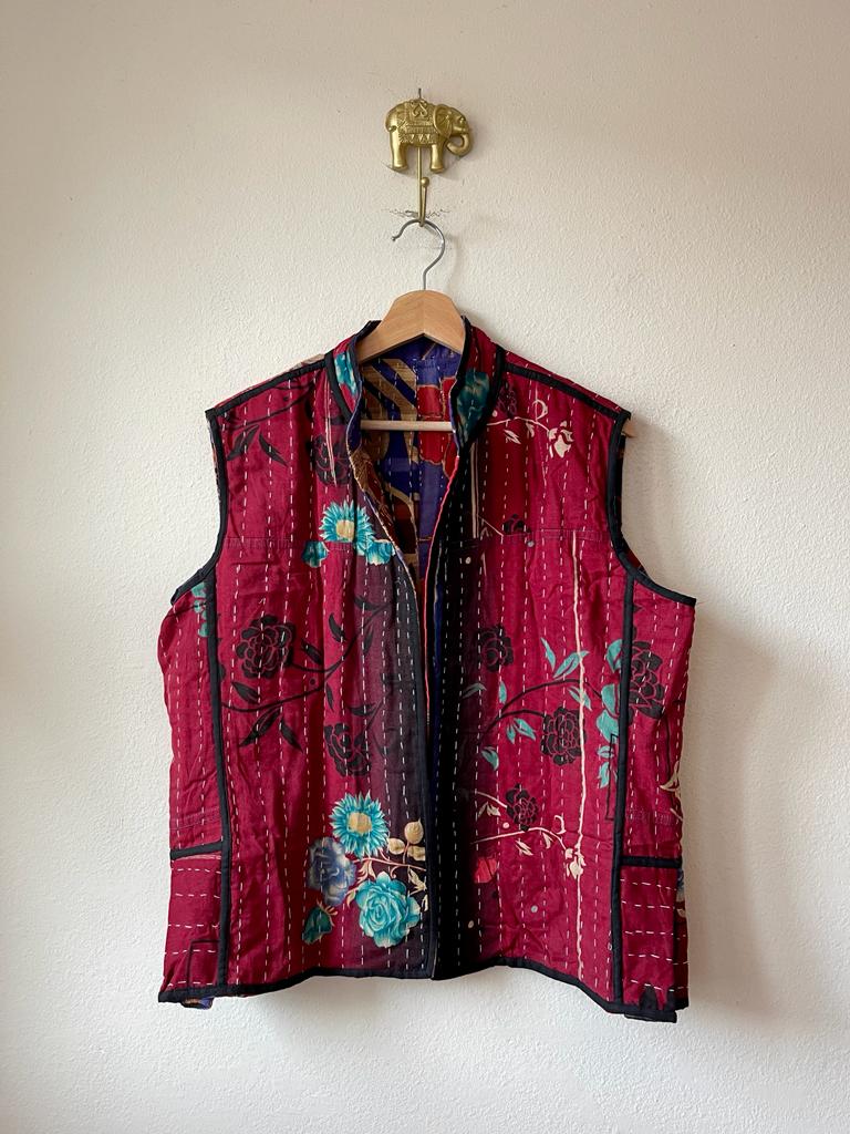 Vintage kantha reversible vest