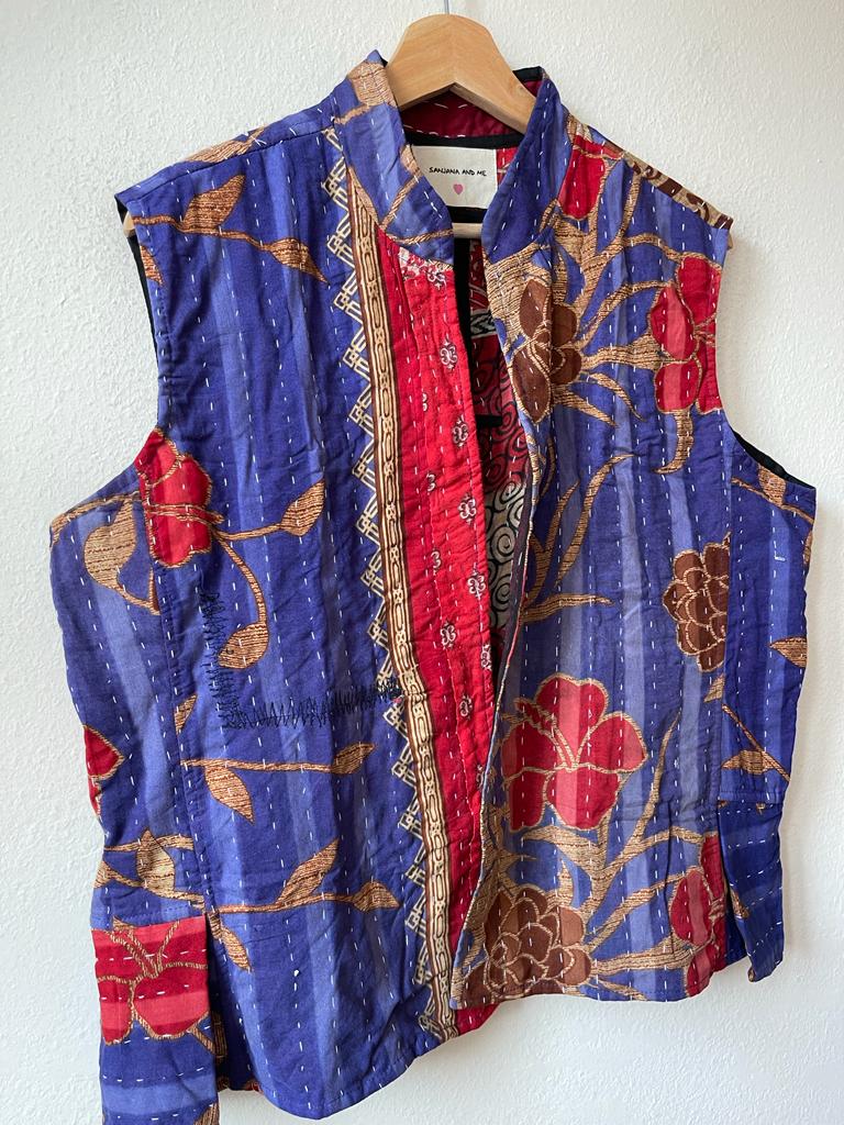 Vintage kantha reversible vest