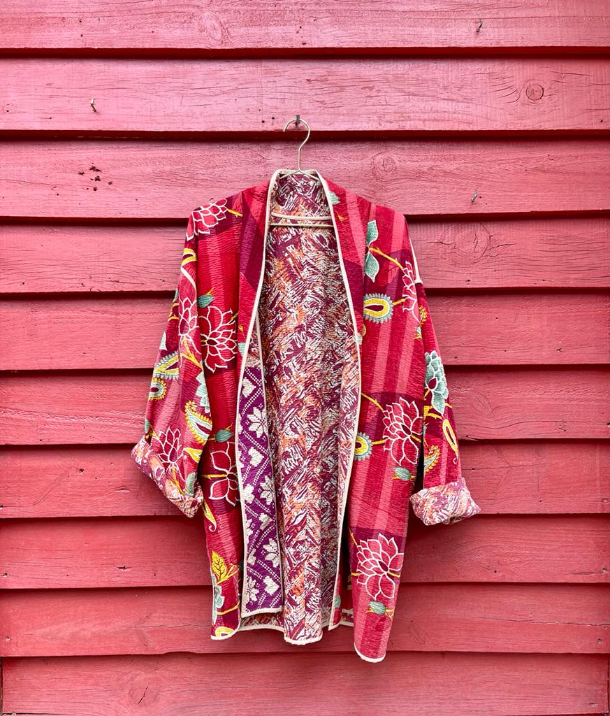 Vintage Reversible Kantha Kimono