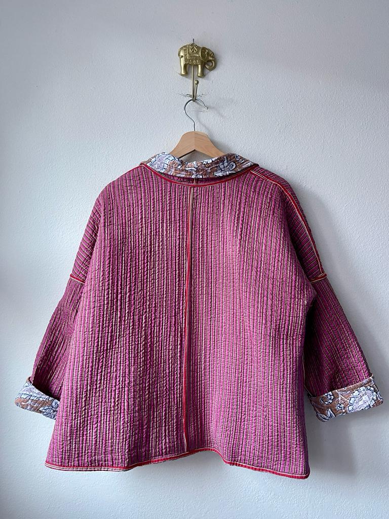 Quilted kimono reversible