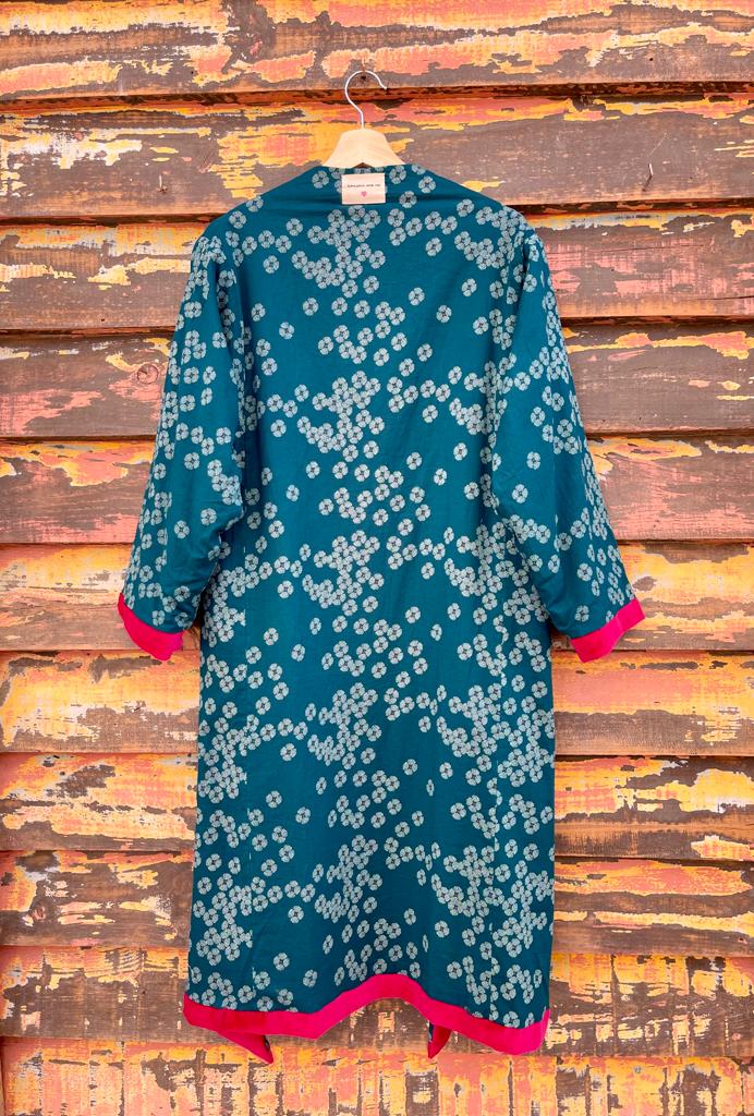 Cherry velvet reversible kimono