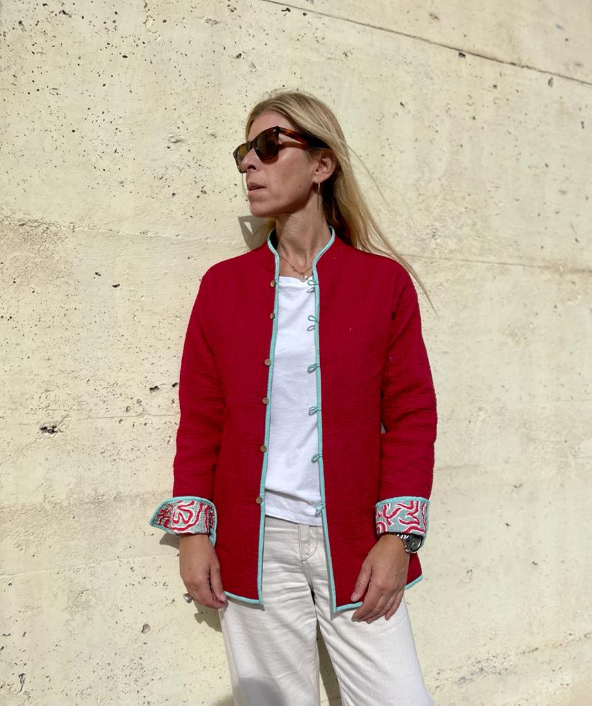 Block Print Quilted Reversible Jacket