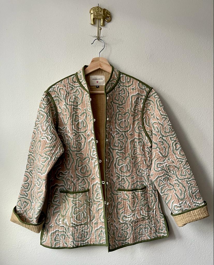 Block Print Quilted Reversible Jacket