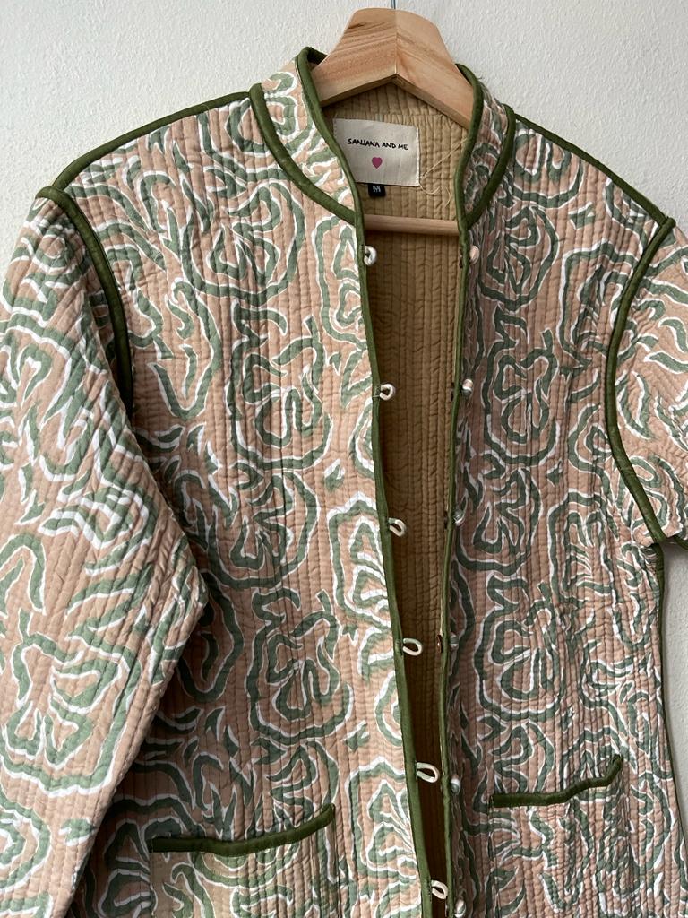 Block Print Quilted Reversible Jacket