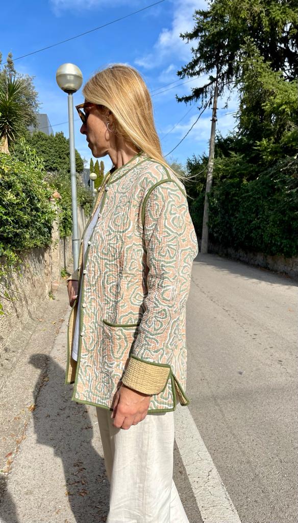Block Print Quilted Reversible Jacket