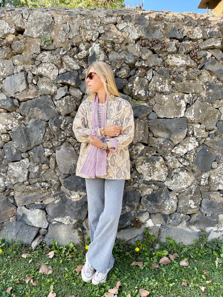 Block Print Quilted Reversible Kimono