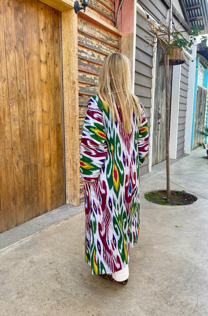 Long Ikat kimono