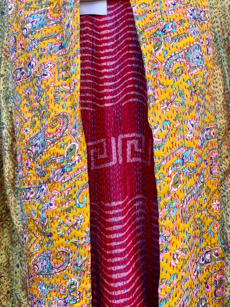 Silk vintage kantha kimono