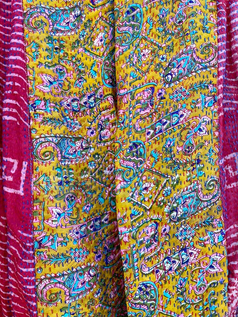 Silk vintage kantha kimono
