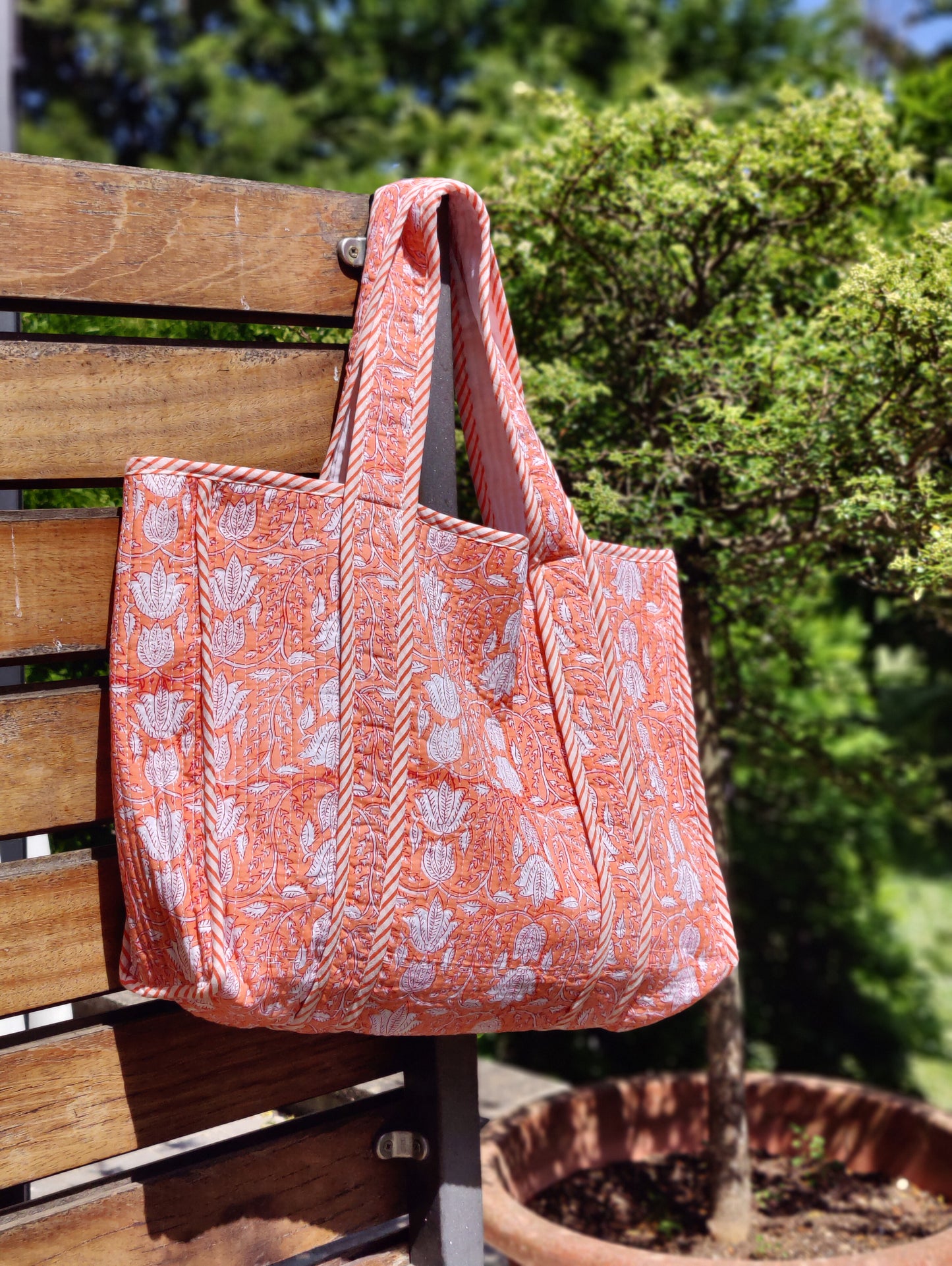 Block Print quilted bags