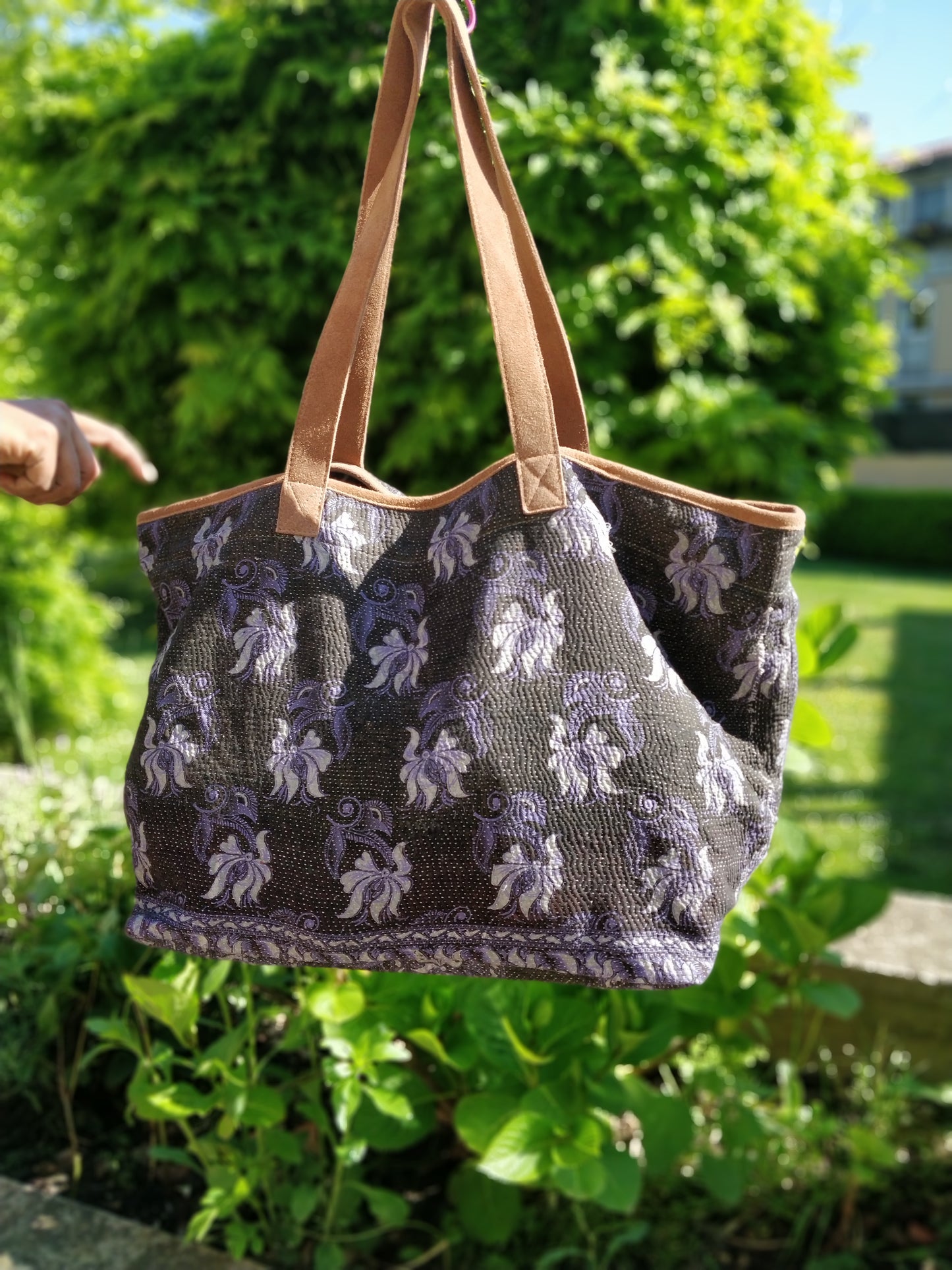 Vintage Kantha Shopping Bag