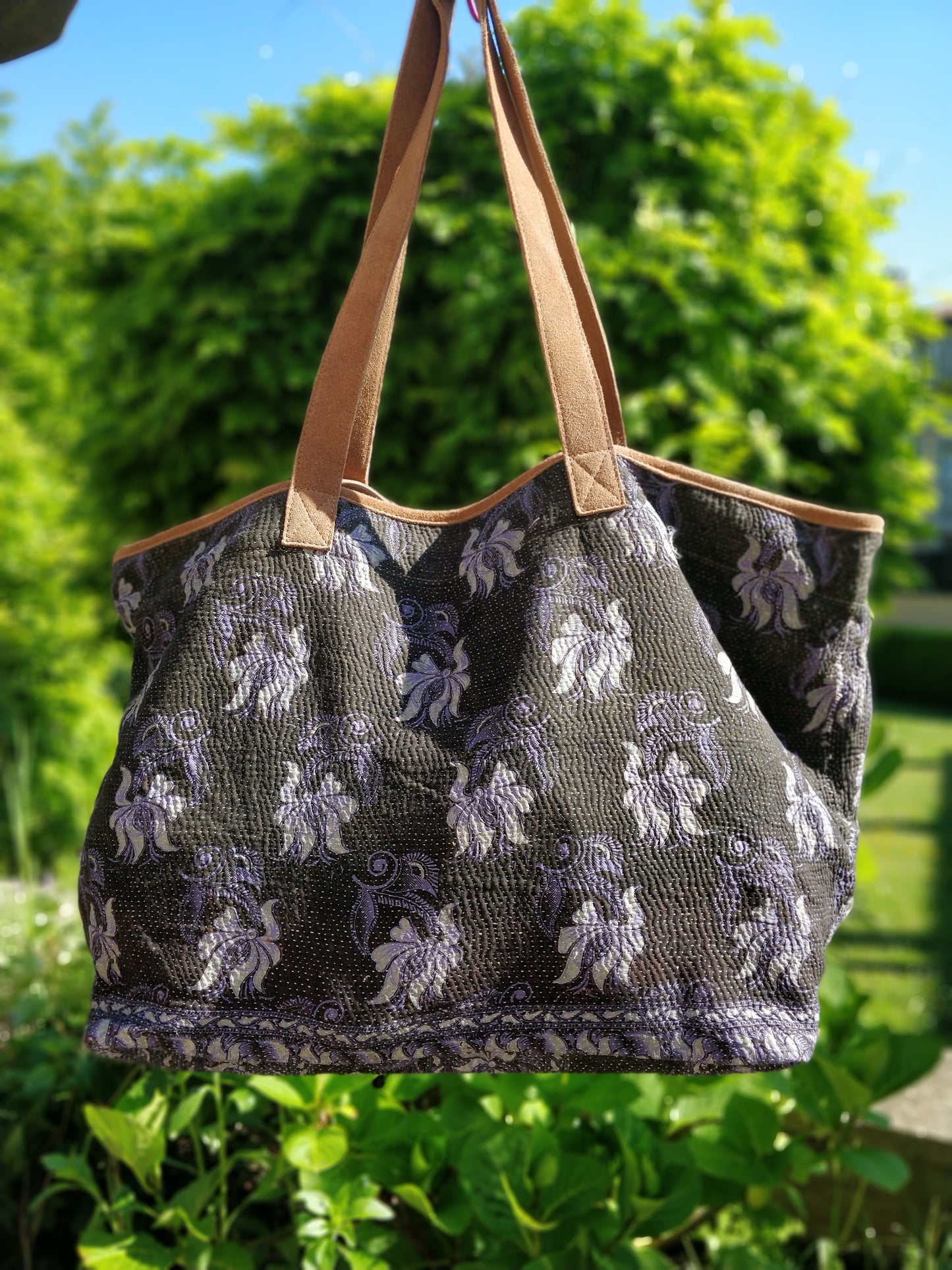 Vintage Kantha Shopping Bag