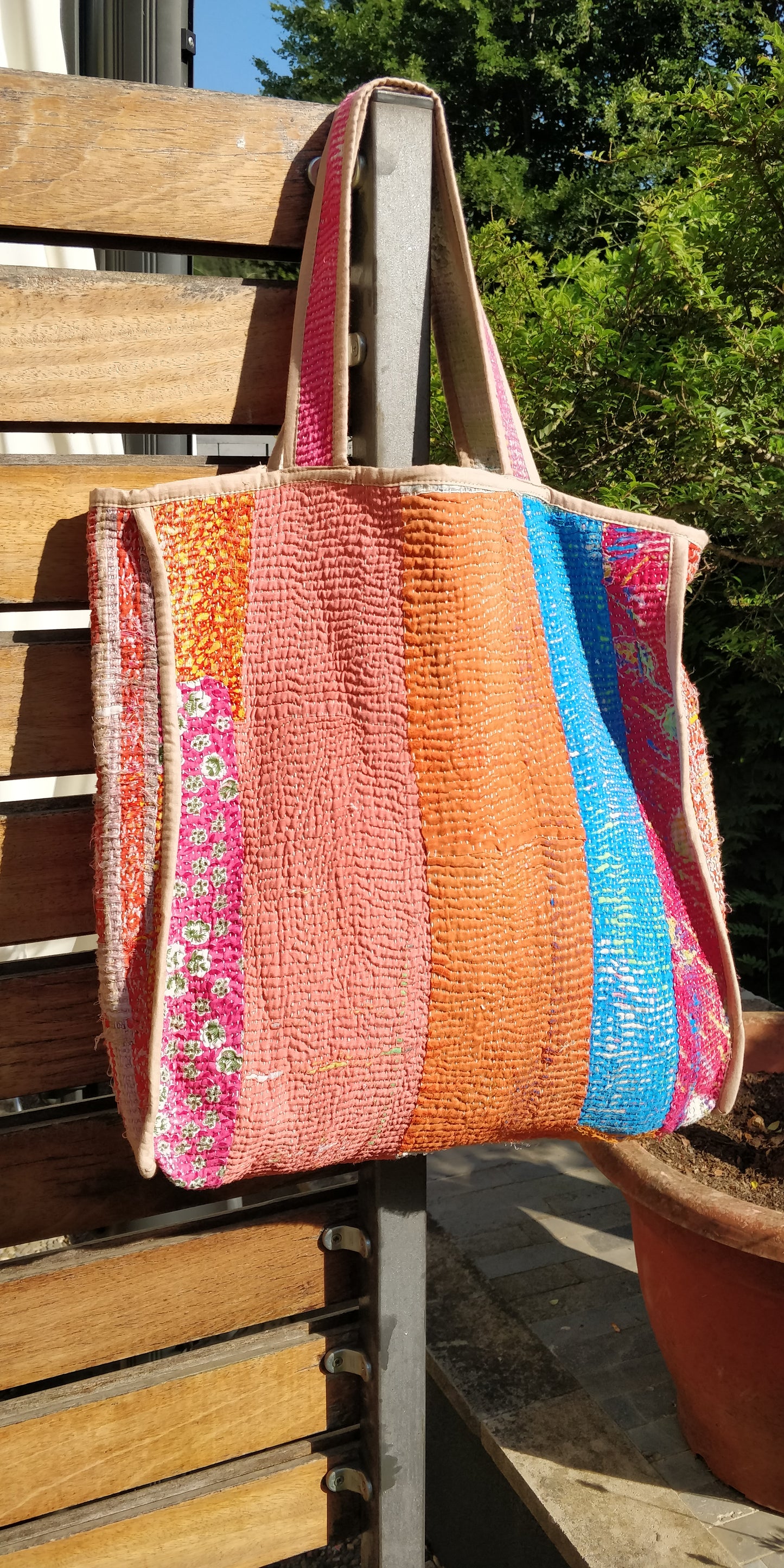 Reversible Kantha Market Bag