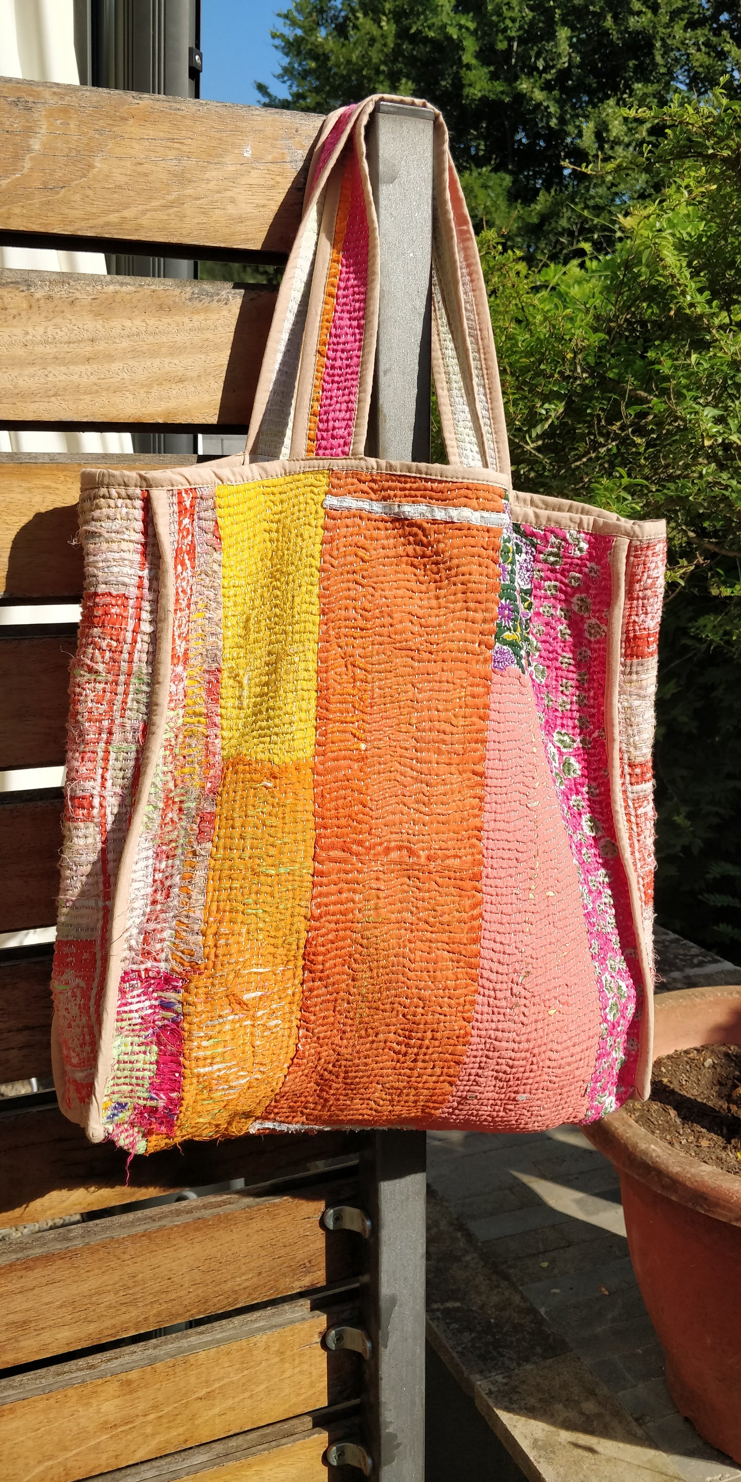 Reversible Kantha Market Bag