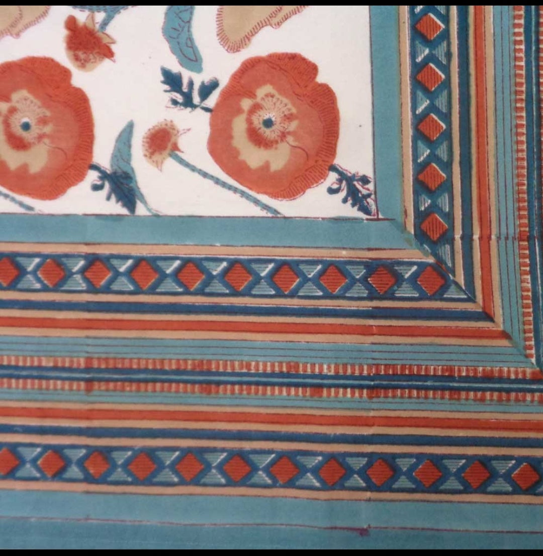 Block Print Table Cloth (180 cms X 270 cms. 8-10 comensales)