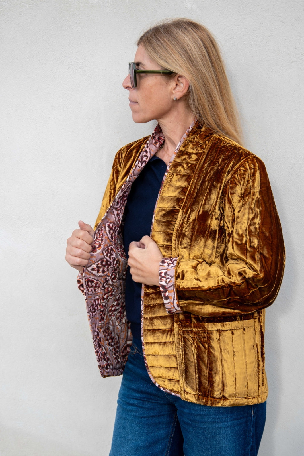 Silk Velvet Quilted Jacket