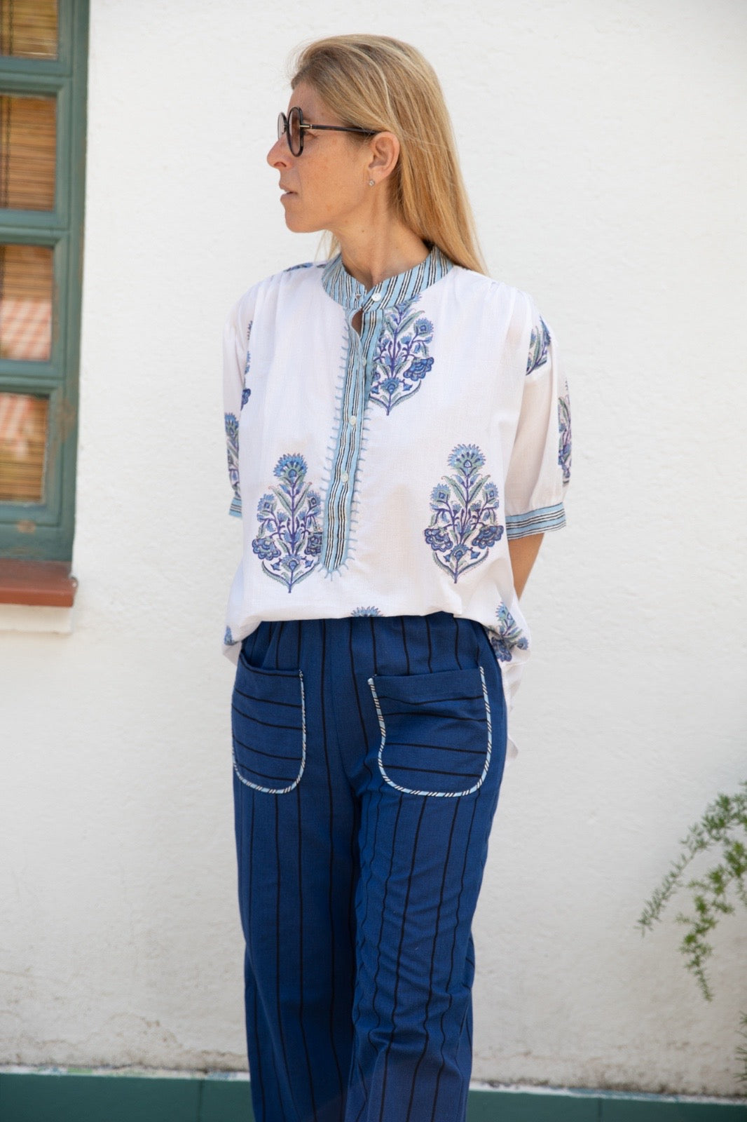 Blue flowers shirt
