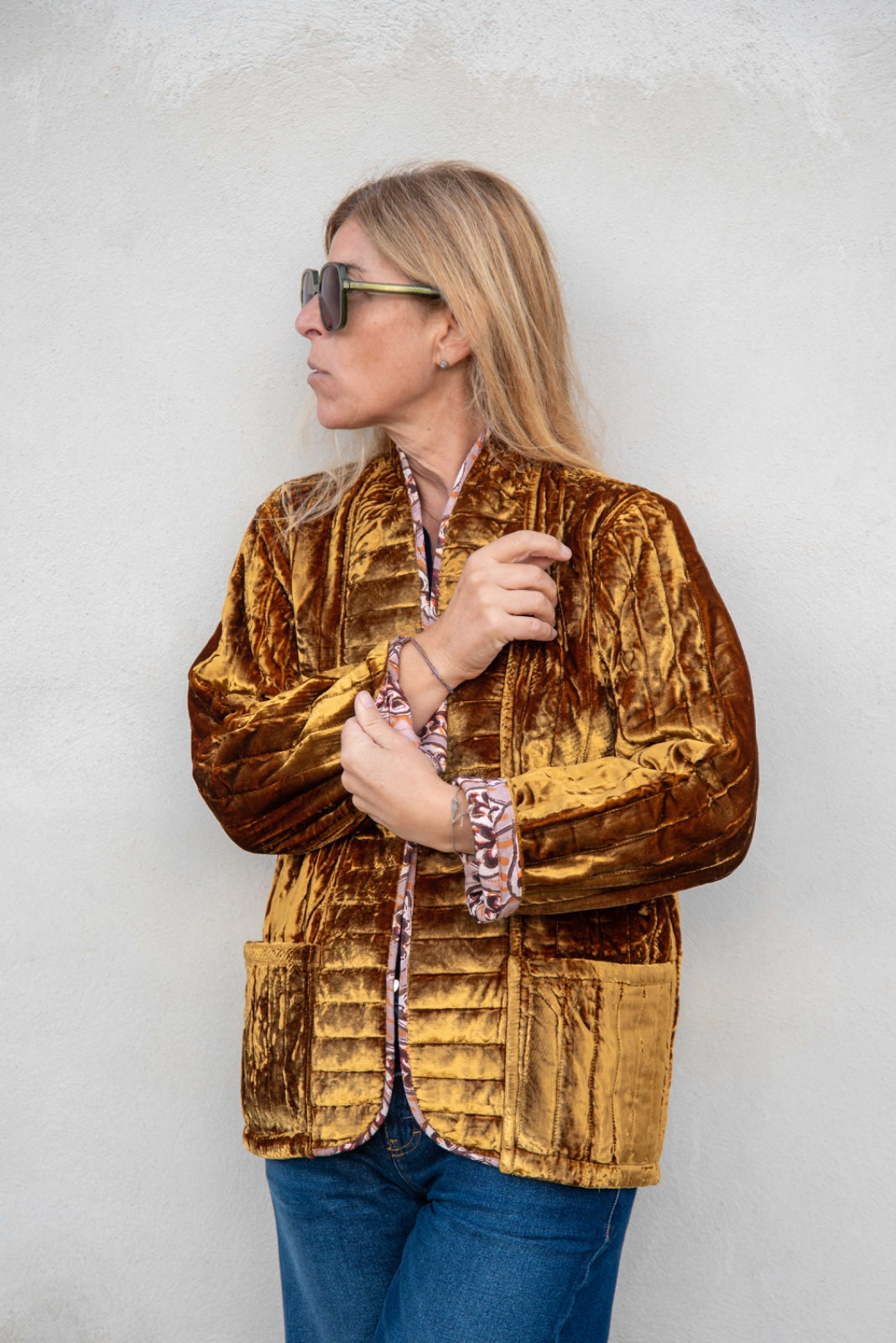 Silk Velvet Quilted Jacket