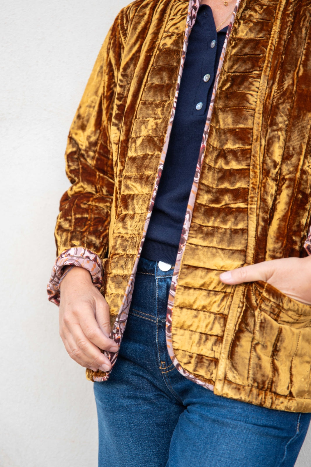 Silk Velvet Quilted Jacket