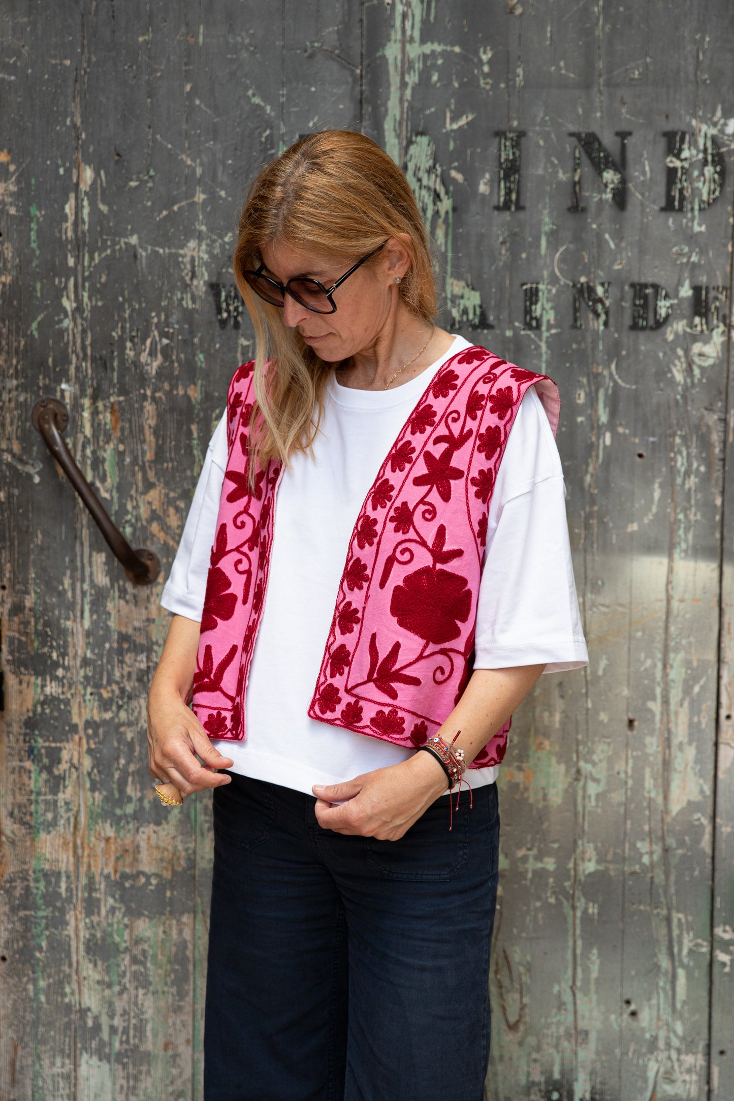 Pink Suzani vest