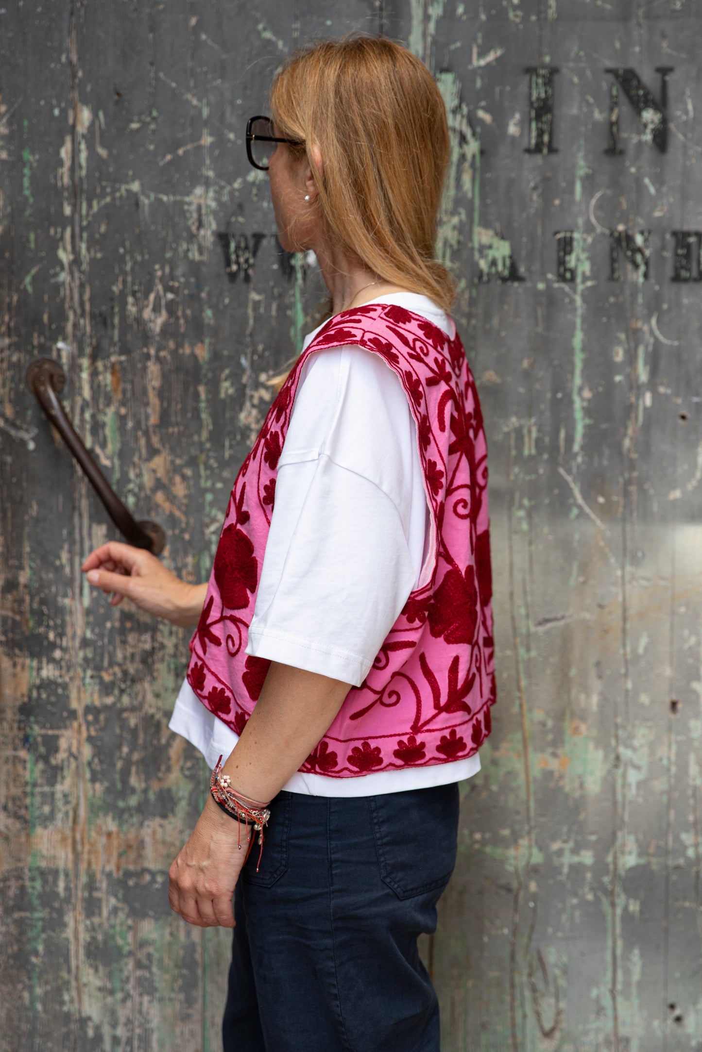Pink Suzani vest