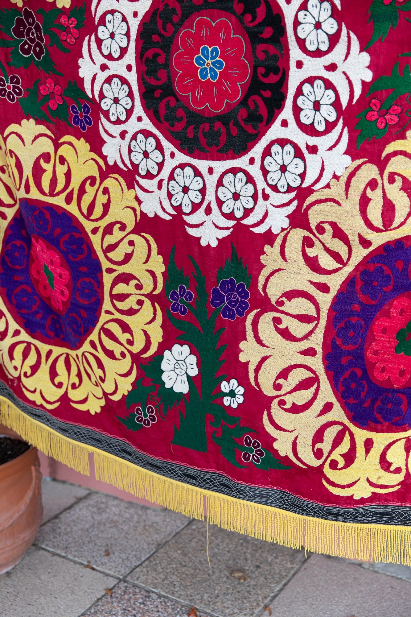 Vintage Red Suzani Quilt