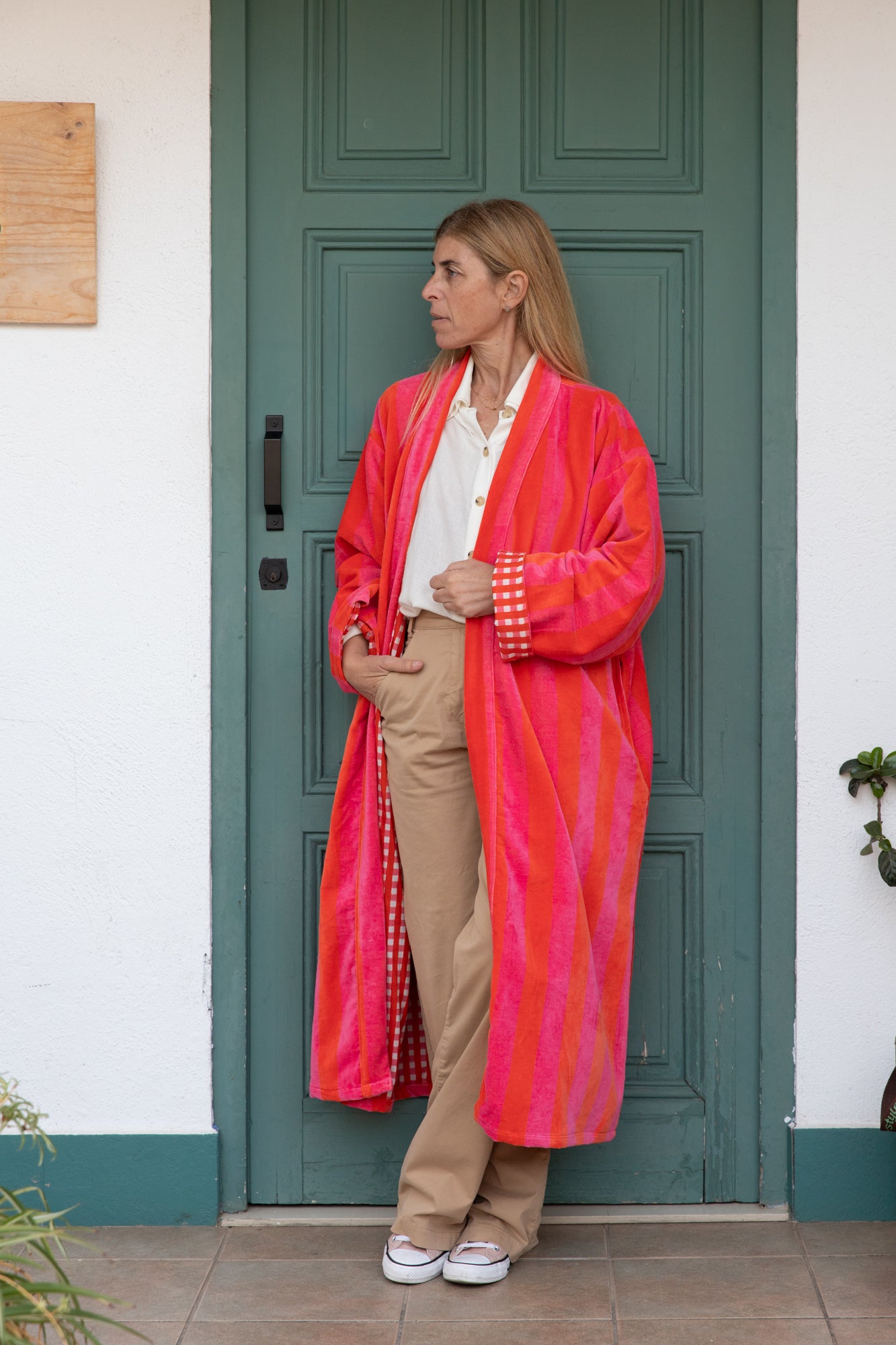 Velvet Stripe Long Jacket